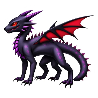 Gothic Edgy Badass Gloomy Dark Guilmon-Salandit-Umbreon-Fakémon-hybrid-creature (full body)  sticker