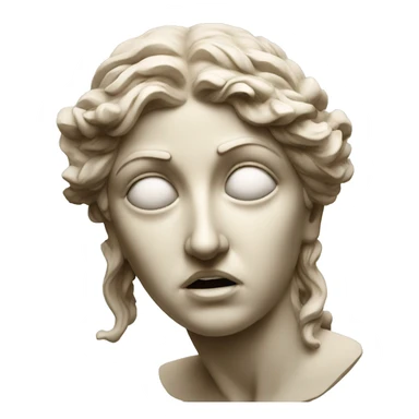 greek goddess sculpture crying sticker