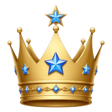 Crown with two blue stars sticker