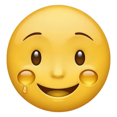 Smiling emoji making a crying face sticker