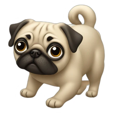 Pug cuidando la casa  sticker