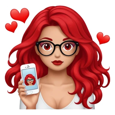 Mulher de cabelo vermelho, óculos e tatuagens sticker