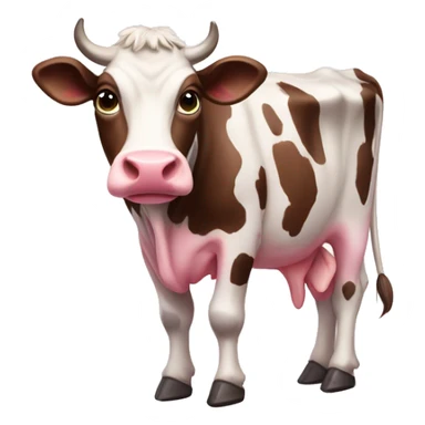 Cow with pink spots, full body shot sticker