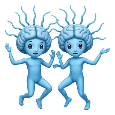 Last two brain cells dancing sticker