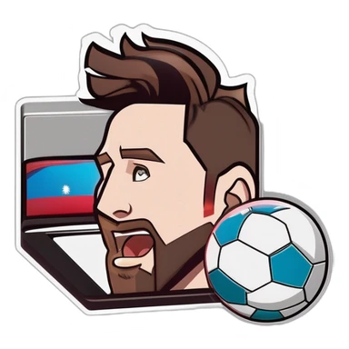 Lionel Messi whit a world cup sticker