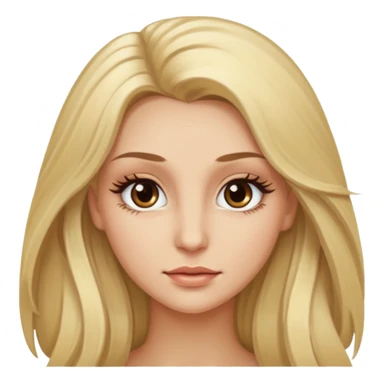 Blonde woman with long hair Light brown eyes, huge eyelashes and white skin sticker