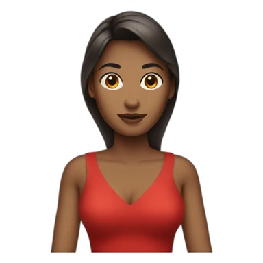 female in a short red dress sticker