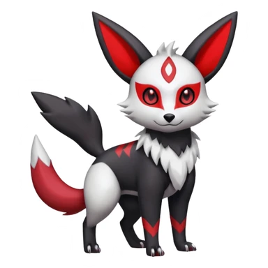 White, black and red Umbreon-Zangoose-fusion (full body) sticker