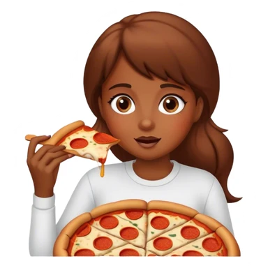 Muslim girl eating pizza sticker