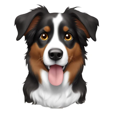 Brown black and white Australian Shepherd with floppy ears sticker
