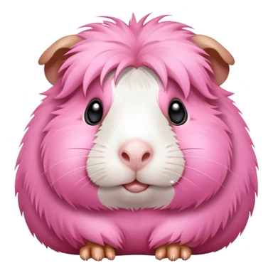 furry silly looking pink guinea pig sticker