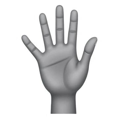 front angle view of a grey colored arm and 5 fingered hand reaching out sticker