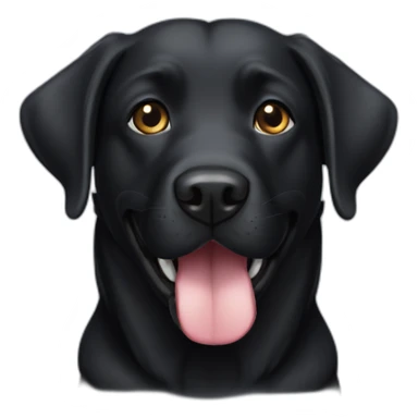 Black dog labrador Galton cross happy face one ear up sticker