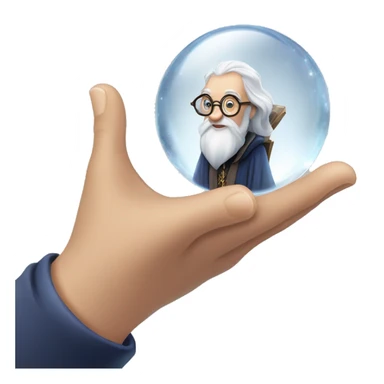 Dumbledore holds a crystal ball in his hand sticker