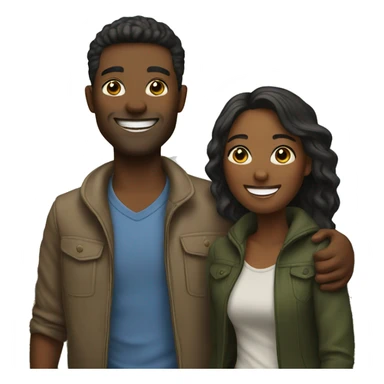 happy couple outdoors  sticker