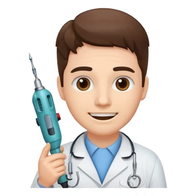 Dentist with drill sticker