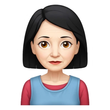 Old Women In Sleeveless, black hair. sticker
