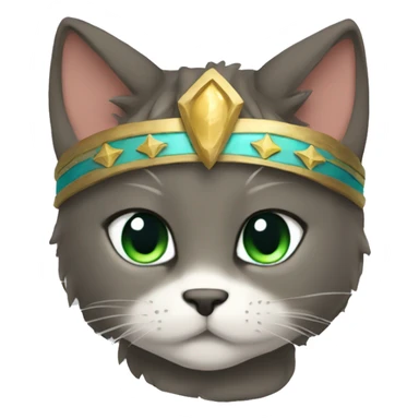 a cute warrior cat with head band on sticker