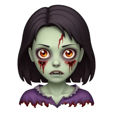 zombie girl with dark hair sticker