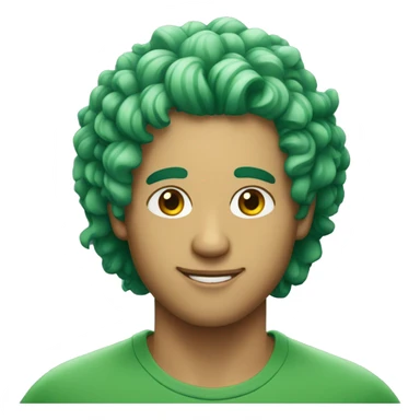 Man with lagre curly green hair  sticker