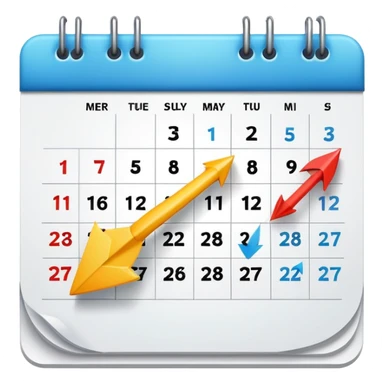 calendar with arrow showing rescheduling sticker