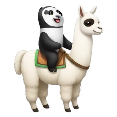Llama riding panda cute  sticker