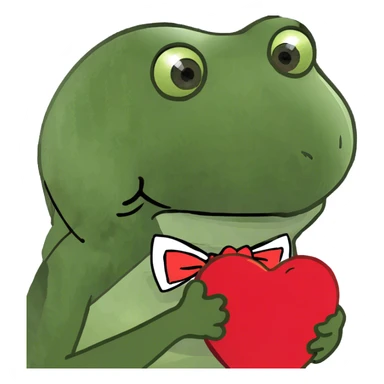 Bufo Holding a big red heart  sticker