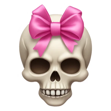 Skull with a pink bow sticker