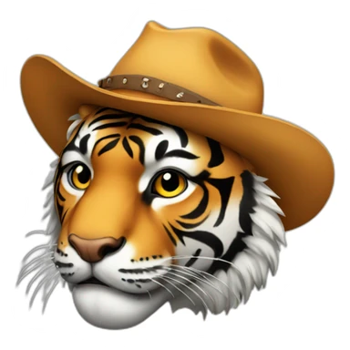 Tiger wearing cowboy hat sticker