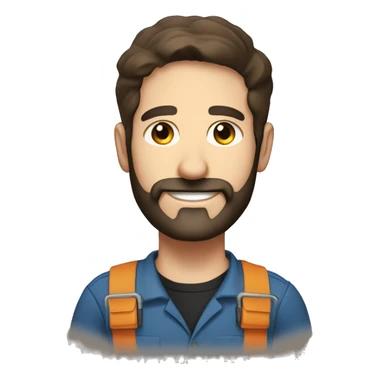 handyman 36 years old, 106 kg, brown hair, black beard, smile  sticker