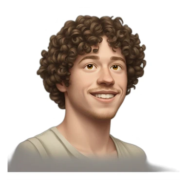 Jack Harlow, hiperrealista, con mucha barba sticker