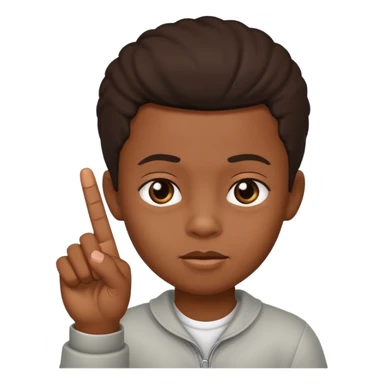 Black kid with middle finger sticker
