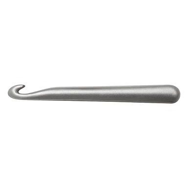 realistic crochet hook, metallic texture, clear details sticker