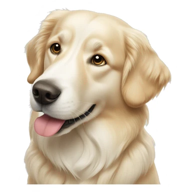 Golden retriever dog with white husky dog sticker