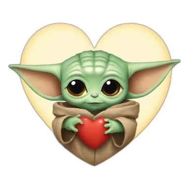 Baby yoda heart sticker