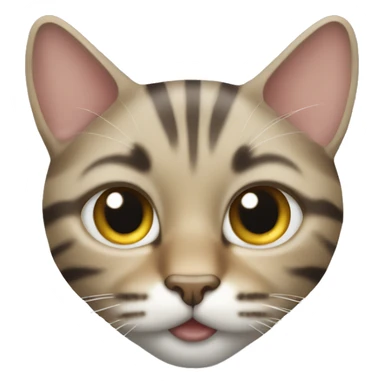 tabby cat white stripe on face sticker