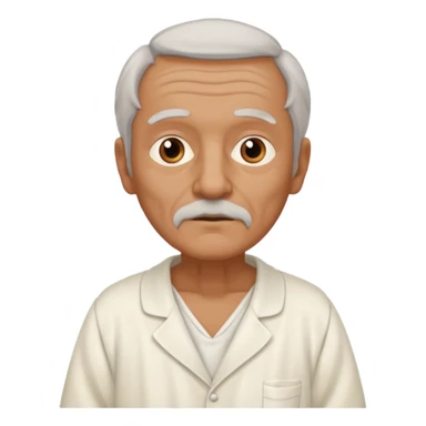 An old French man made of clay and wearing a white nightgown sticker