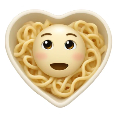 noodles in beige heart bowl sticker