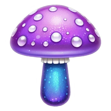 glitter purple mushroom sticker