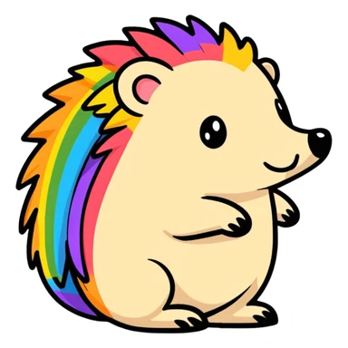 Hedgehog Rainbow sticker