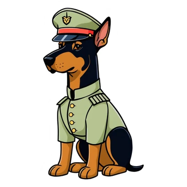 doberman soldier sticker