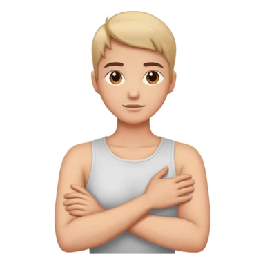 arms crossed hands around neck sticker