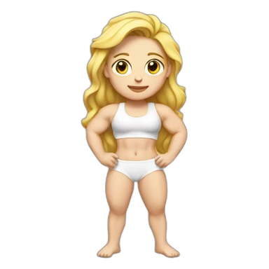 body builder White girl shape sticker