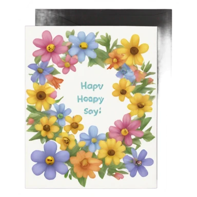 Beautiful Greeting card with flowers on the cover sticker