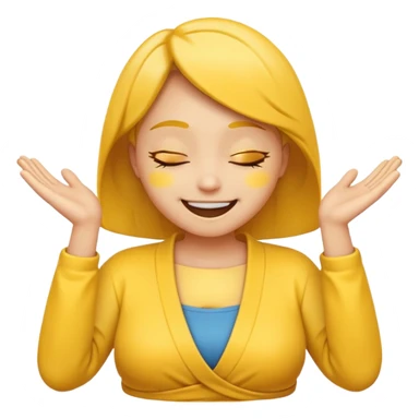 smiling face with closed eyes and shrug gesture, expressing don't worry about it sticker