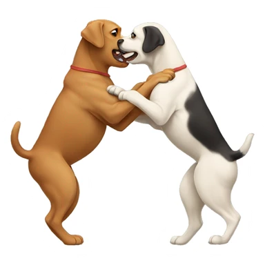 Two dogs wrestling sticker