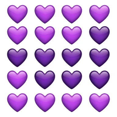 Black and purple heart emoji mix sticker
