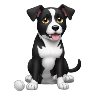 Black and white dog missing a leg sticker