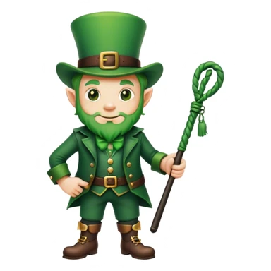 Leprechaun holding flogger sticker