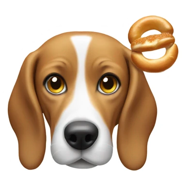 Beagle eating a bagel  sticker